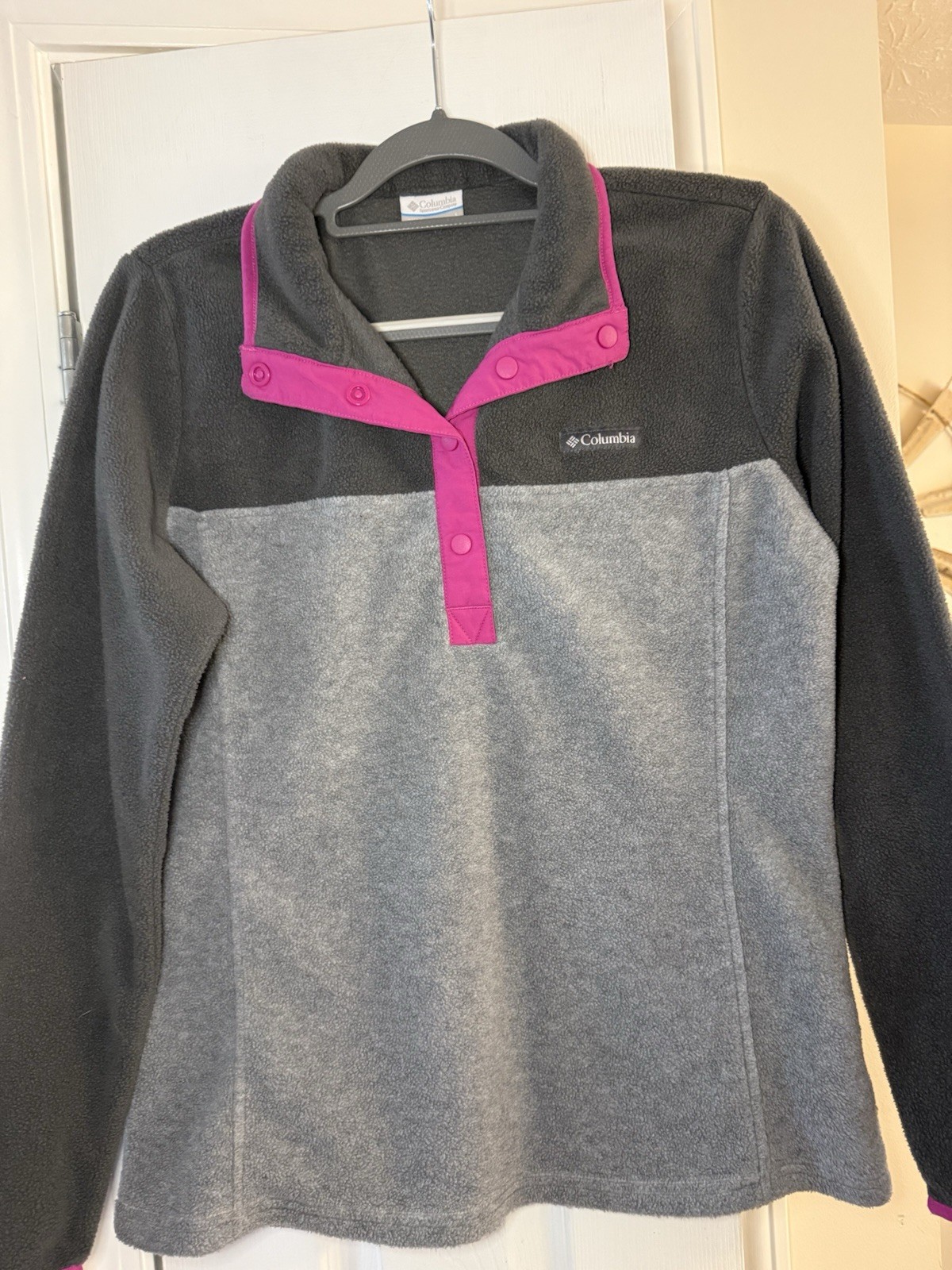 Columbia Women’s Benton Springs 1/2 Snap Gray Pullover Fleece Jacket-Size L