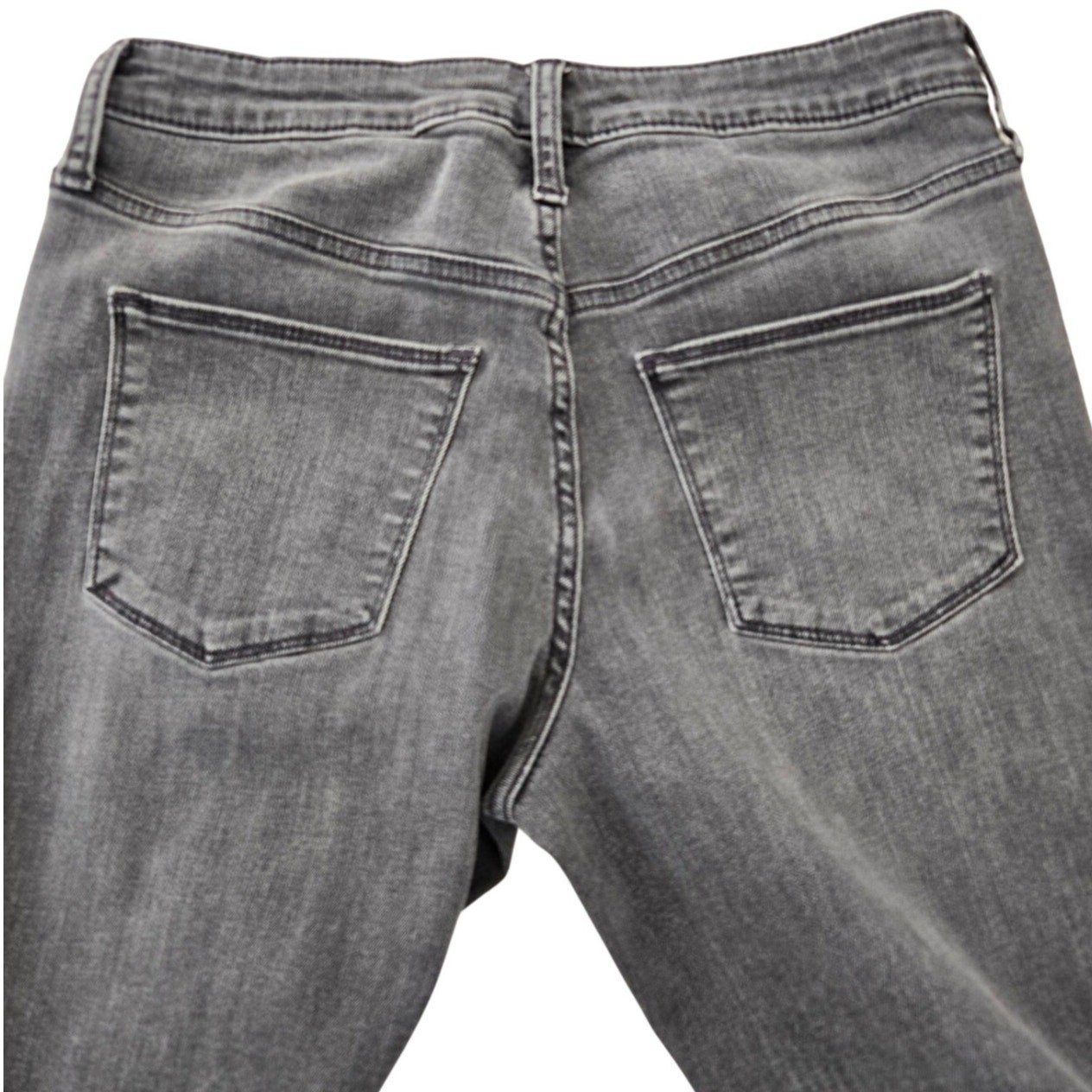 Universal Thread Charcoal Gray Flare Boho Jeans Raw Hem Zip Fly Size 28 Long