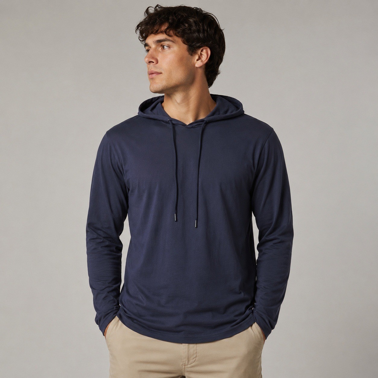 Royal Avalon Mens XL Navy Blue Bamboo Cotton UPF 50+ Sun Protection Hoodie Shirt