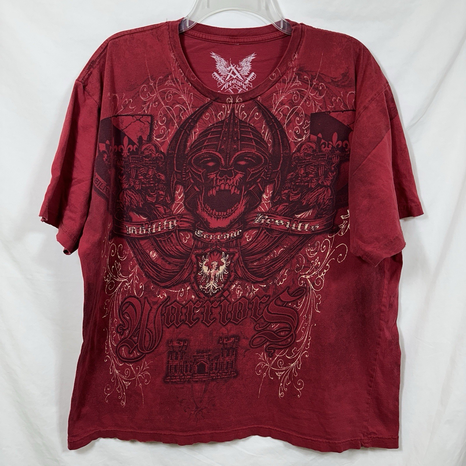 Apprime Courage Above All XL Warriors T-Shirt Gothic MMA Cyber Goth Y2K Devil