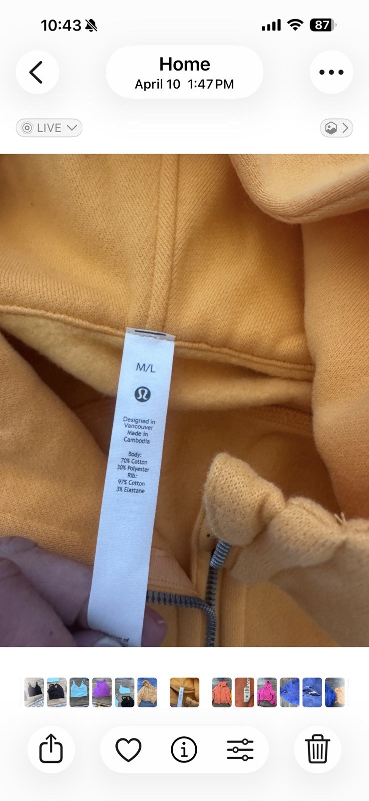 LULULEMON Oversized Scuba Half-Zip Hoodie Pullover Sweatshirt Mango dream M/L