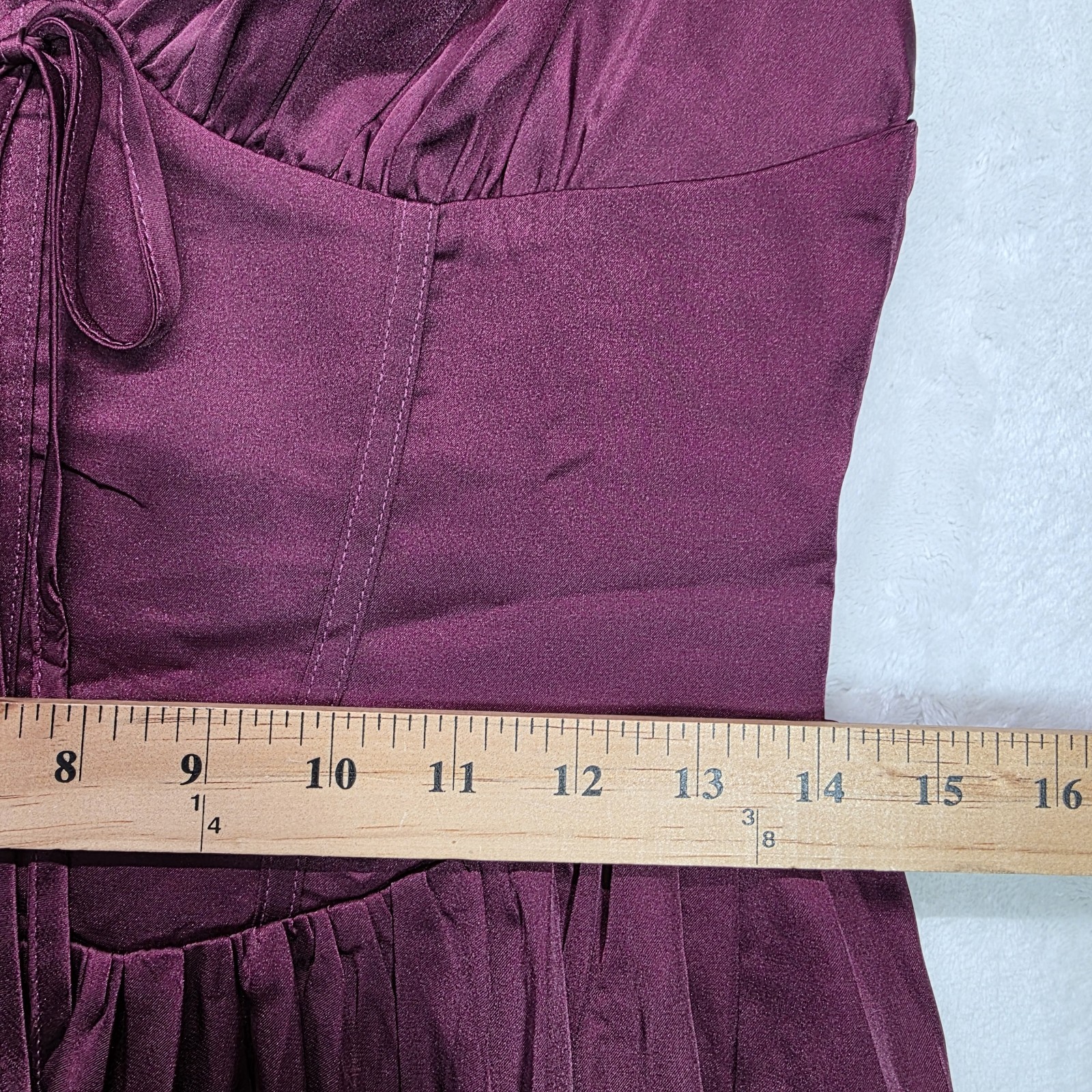 Boohoo Burgandy Milkmaid Maxi Dress Deep Plunge V-neck Sz 6 Basque Sleeveless