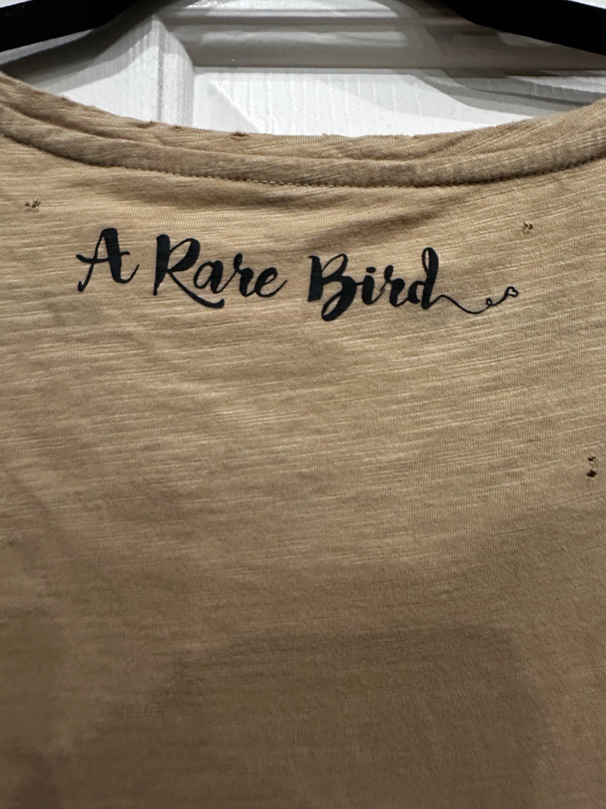 A Rare Bird “Cutie Pie” Distressed Graphic Tee with Pom Detail NWT Retail $65