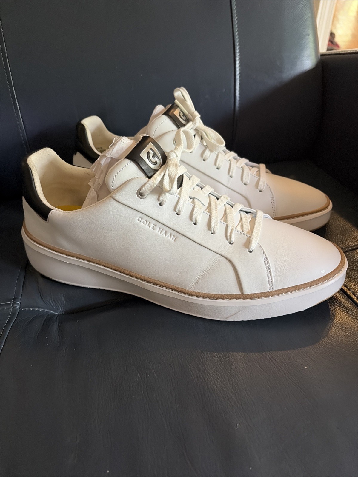 Cole Haan Men’s GrandPrø Topspin Sneakers C34226 Optic White Black-11.5W