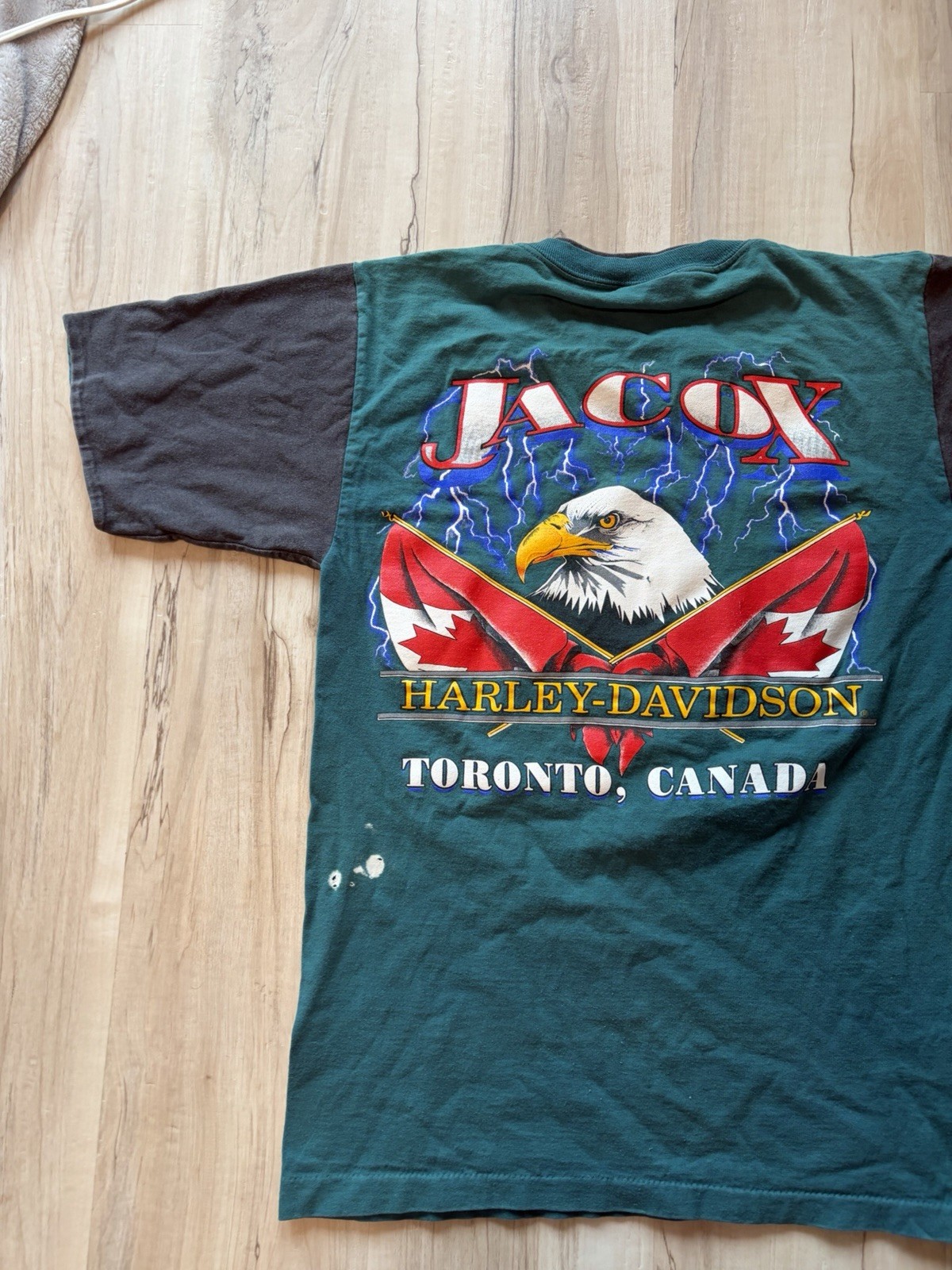 Vtg Harley Davidson Eagle & Lightning Biker T-Shirt 80s/90s Size M Made in USA