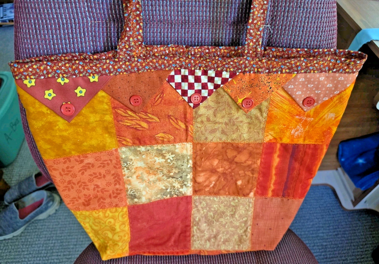 New Homemade Multipurpose Patchwork Tote – Gift Bag ~ Multipattern 14″ X 16″