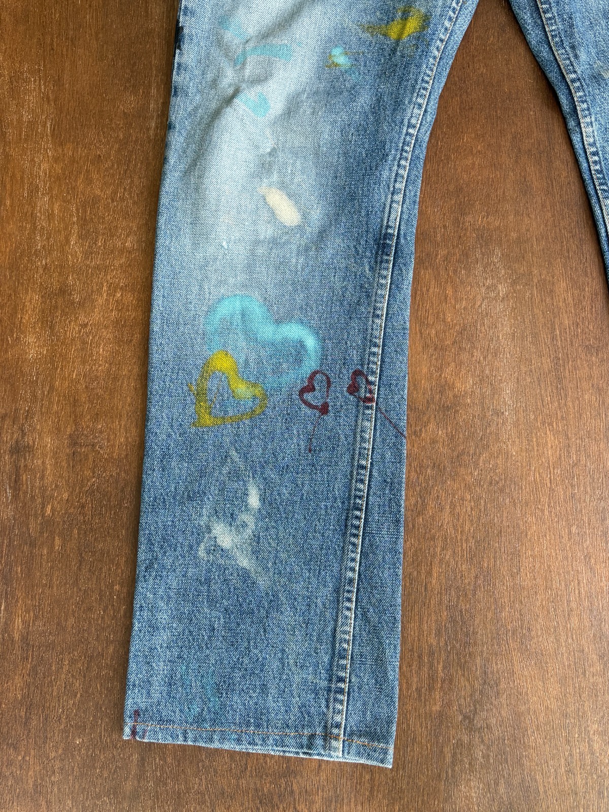 HELMUT LANG Paint Splatter 1998 Washed Denim Made in Italy