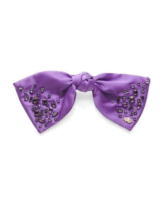 LELE SADOUGHI Paloma Jeweled Birthstone Bow $135 February Amethyst NWT!