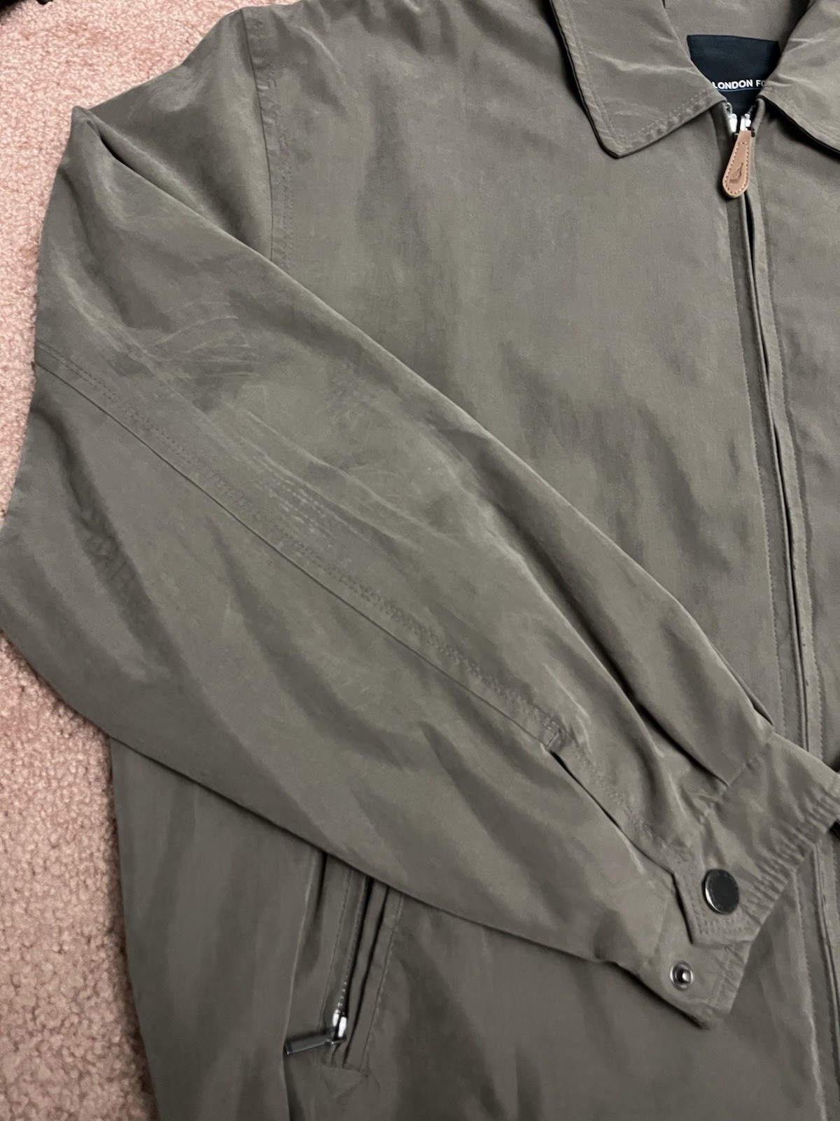 London Fog Olive Harrington Jacket Golf Large