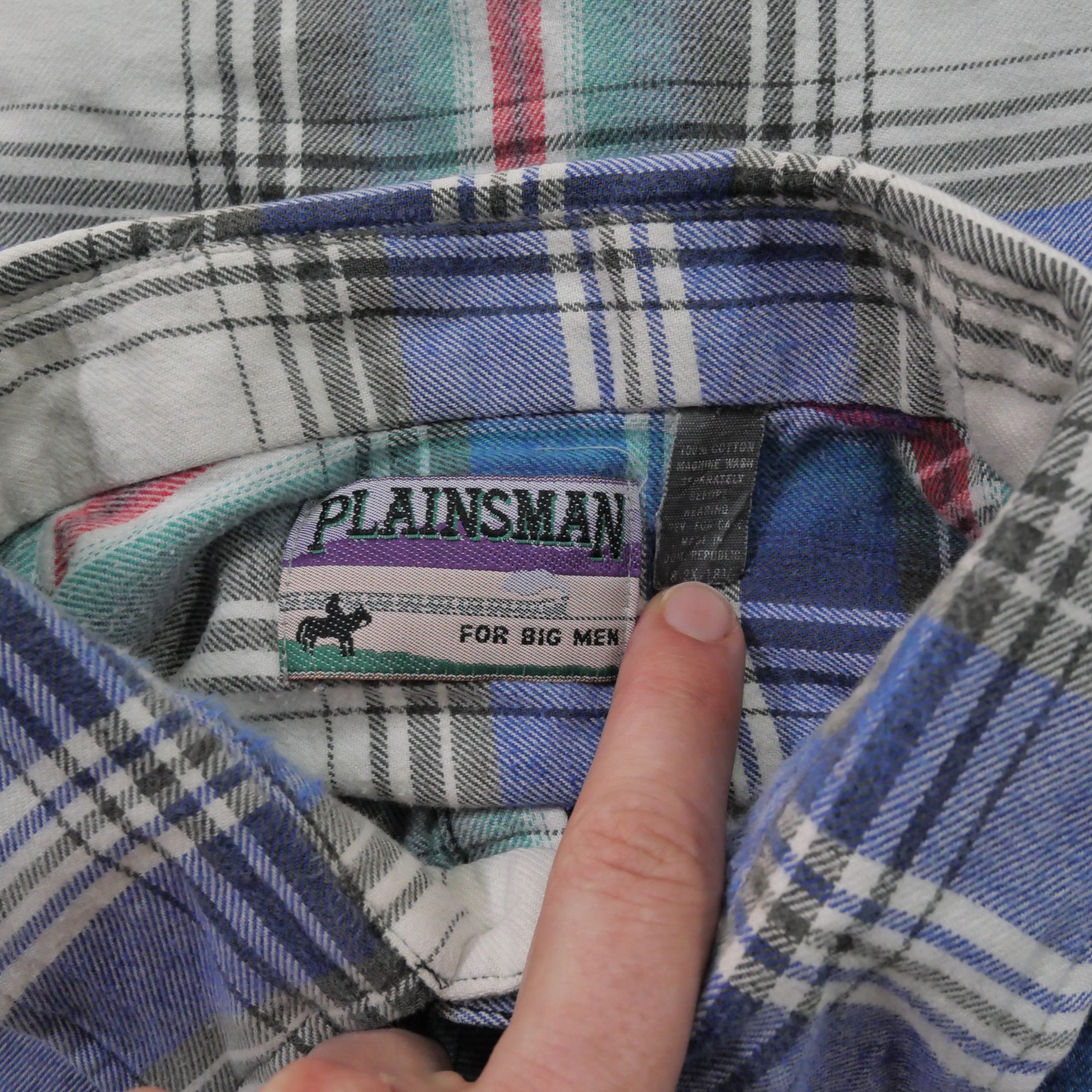 Vintage Plainsman Shirt Mens 2XL Blue Plaid Pearl Snap Western Country 90s