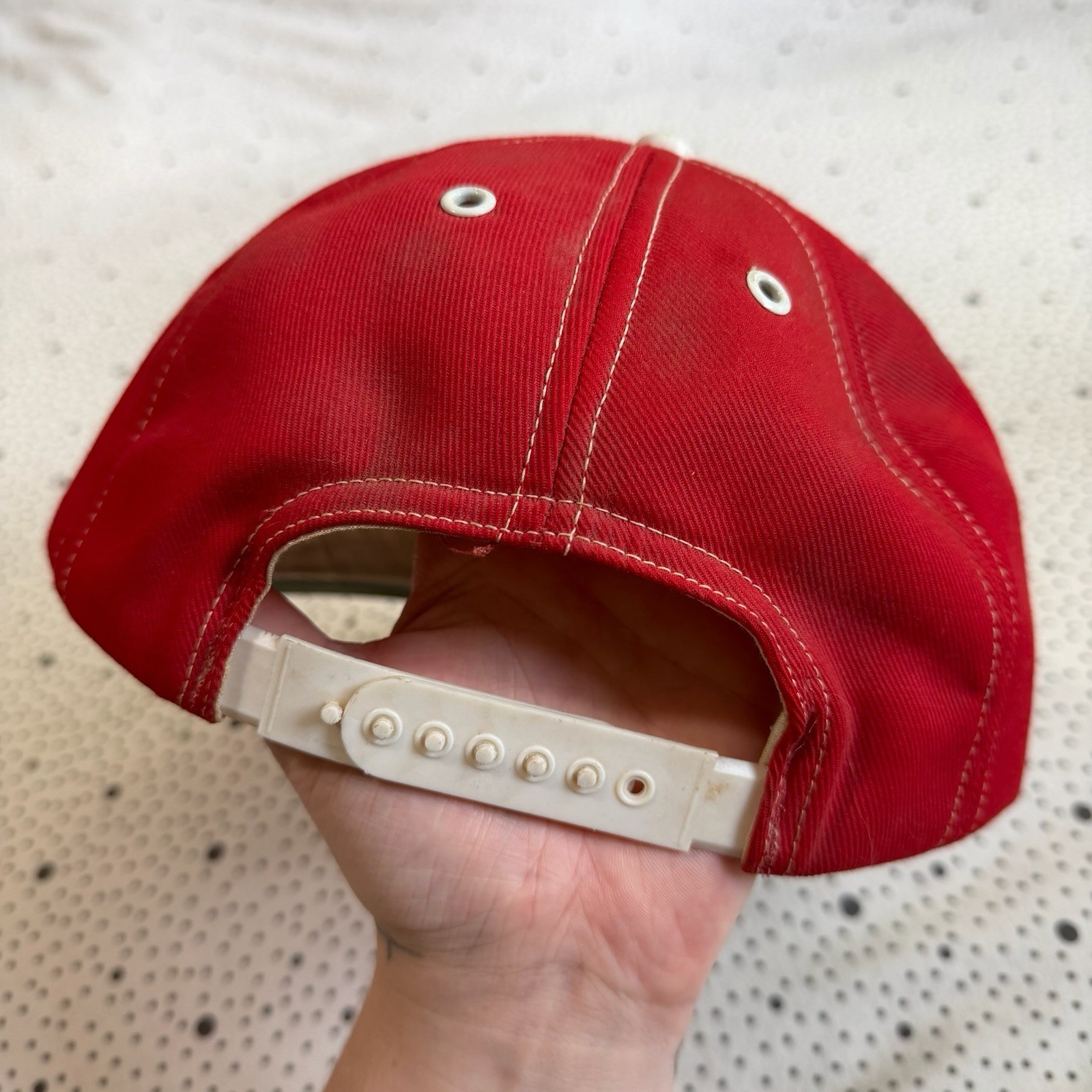 Vintage 1970s 80s Goodyear Patch Trucker Hat S/M Red Foam Snap Back Racing
