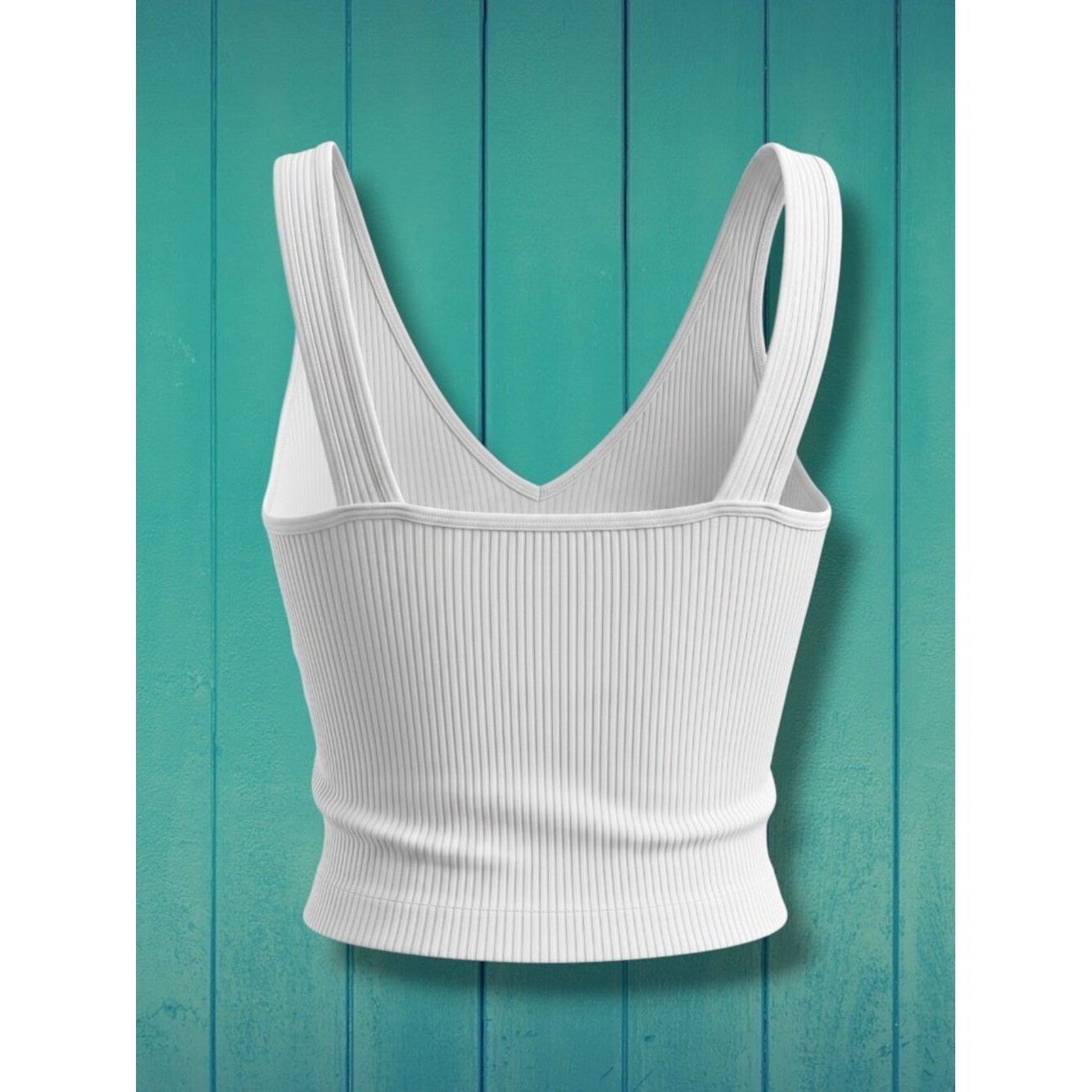 Intimately Free People White Ribbed V-Neck Crop Tank Top XS