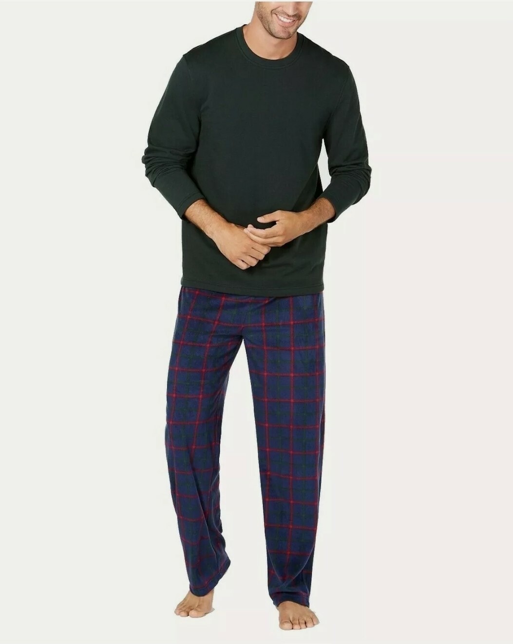 CLUBROOM Mens Green Tartan Plaid Pants Size: Medium