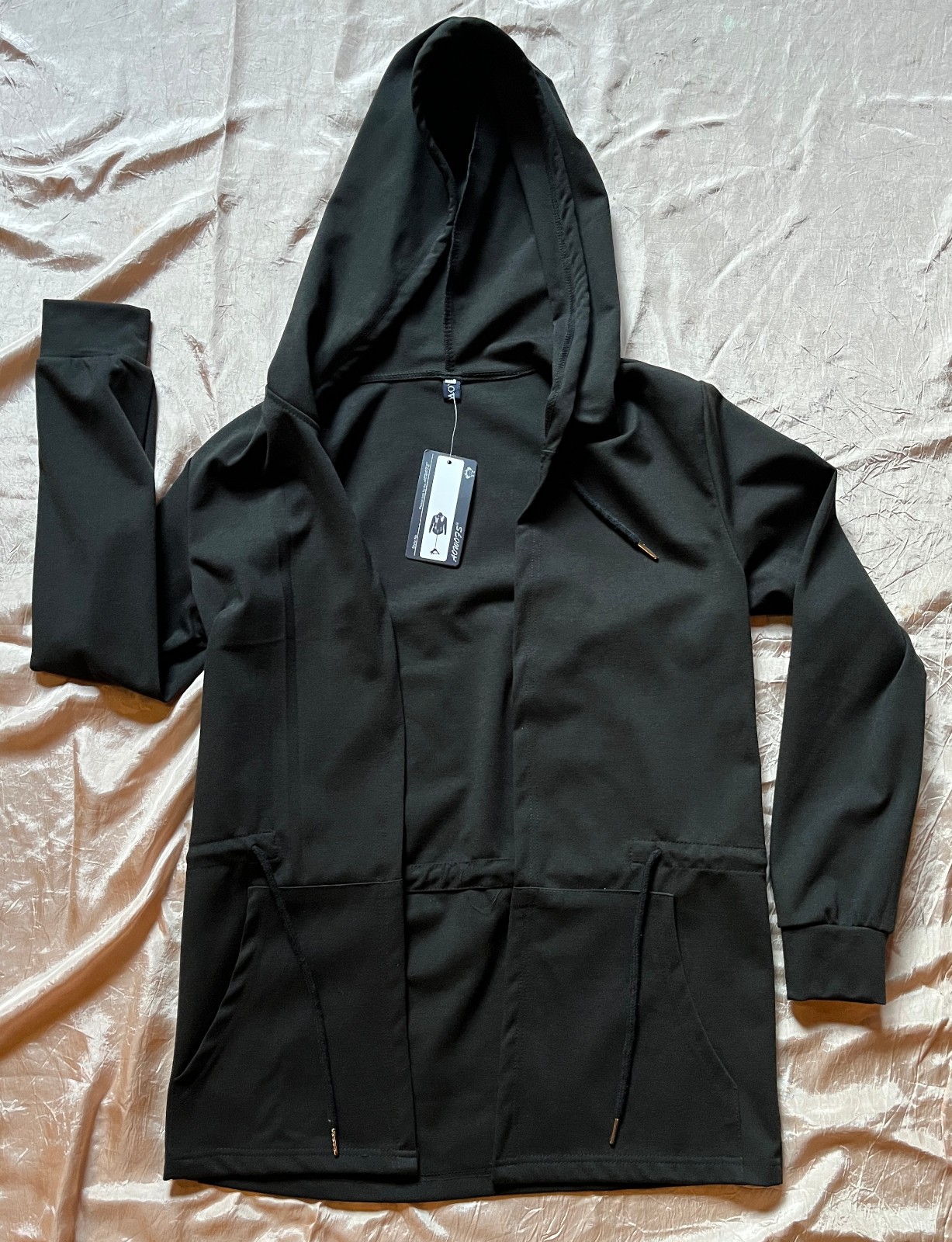 MEN’S CASUAL BLACK AOWOFS DESIGNER EURO STYLE GOTHIC ROCK HOODY MEDIUM NWT