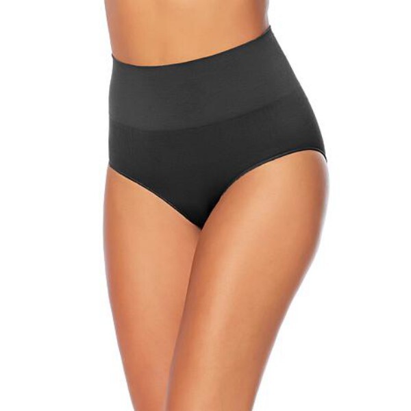Nearly Nude Black Smoothing Model Cotton Shapewear High-waist Brief Shaper NEW