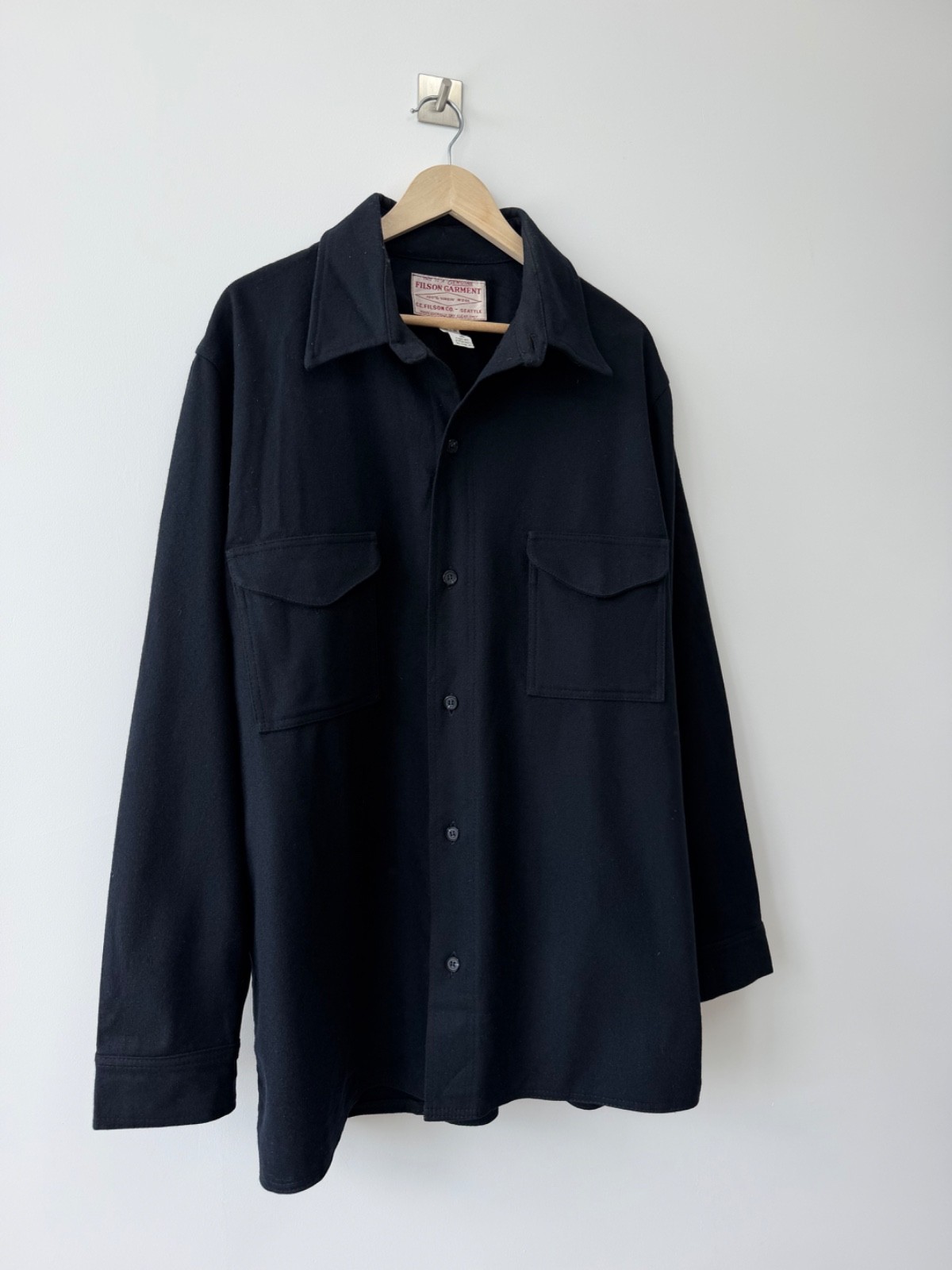 Filson Black Jac Shirt 100% Virgin Wool Style 90 Made in Usa Size 48