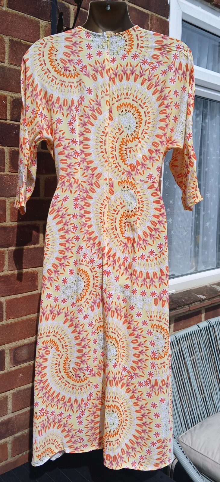 OLIVER BONAS UK SIZE 8 TRIBAL PRINT MIDI DRESS BOHEMIAN