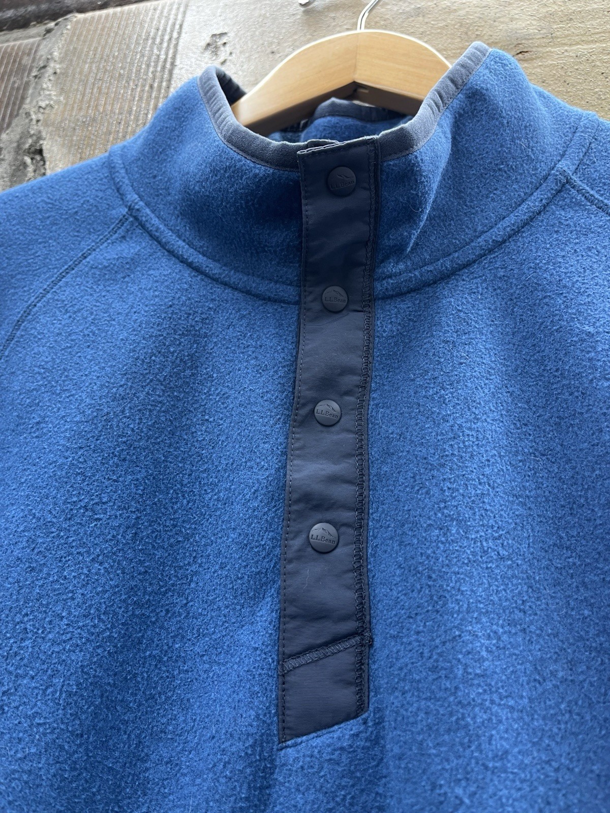 LL Bean Pullover Mens Large Regular All Season Access Fleece Blue Outdoor Travel