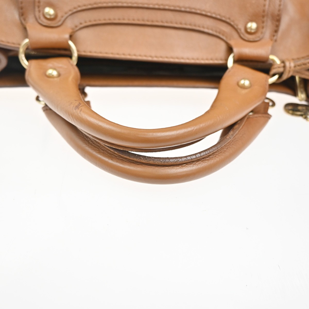 CELINE Logo Boogie Horse Carriage Hand Bag Leather Brown GHW Italy 32MA264
