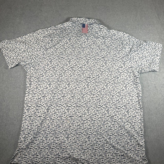 RHOBACK Polo Shirt Men’s XXXL Limited July 4th Edition Battleships and US Flag