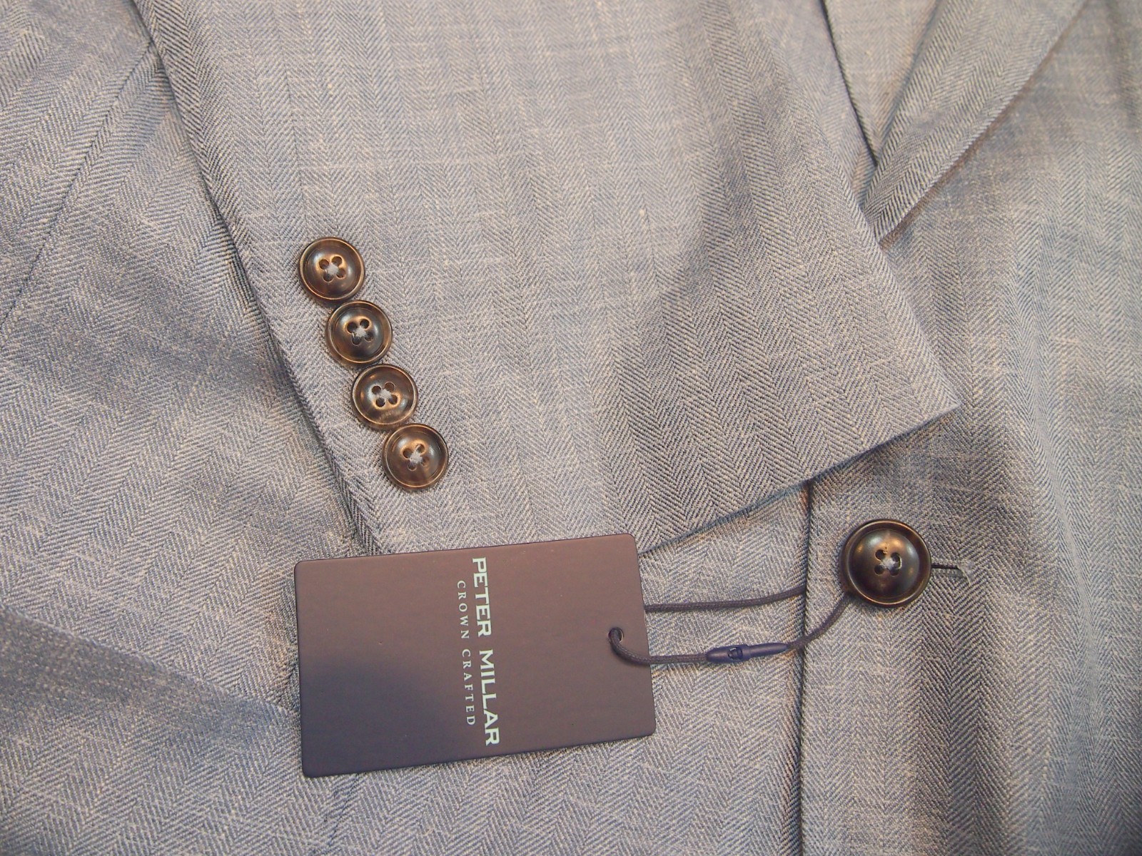 Peter Millar Wool Silk Linen 2 Button Gavin Herringbone Sport Coat NWT 40R $1295