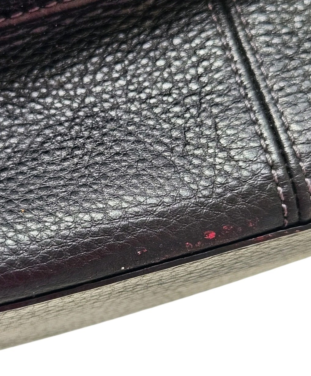 COACH Penelope Shoulder Bag Black Pebbled Leather F19264 Front Turn-Lock Tote