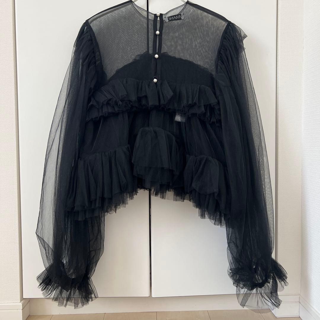 VIVIANO Layered Tulle Blouse Top Size M Studious Limited Edition