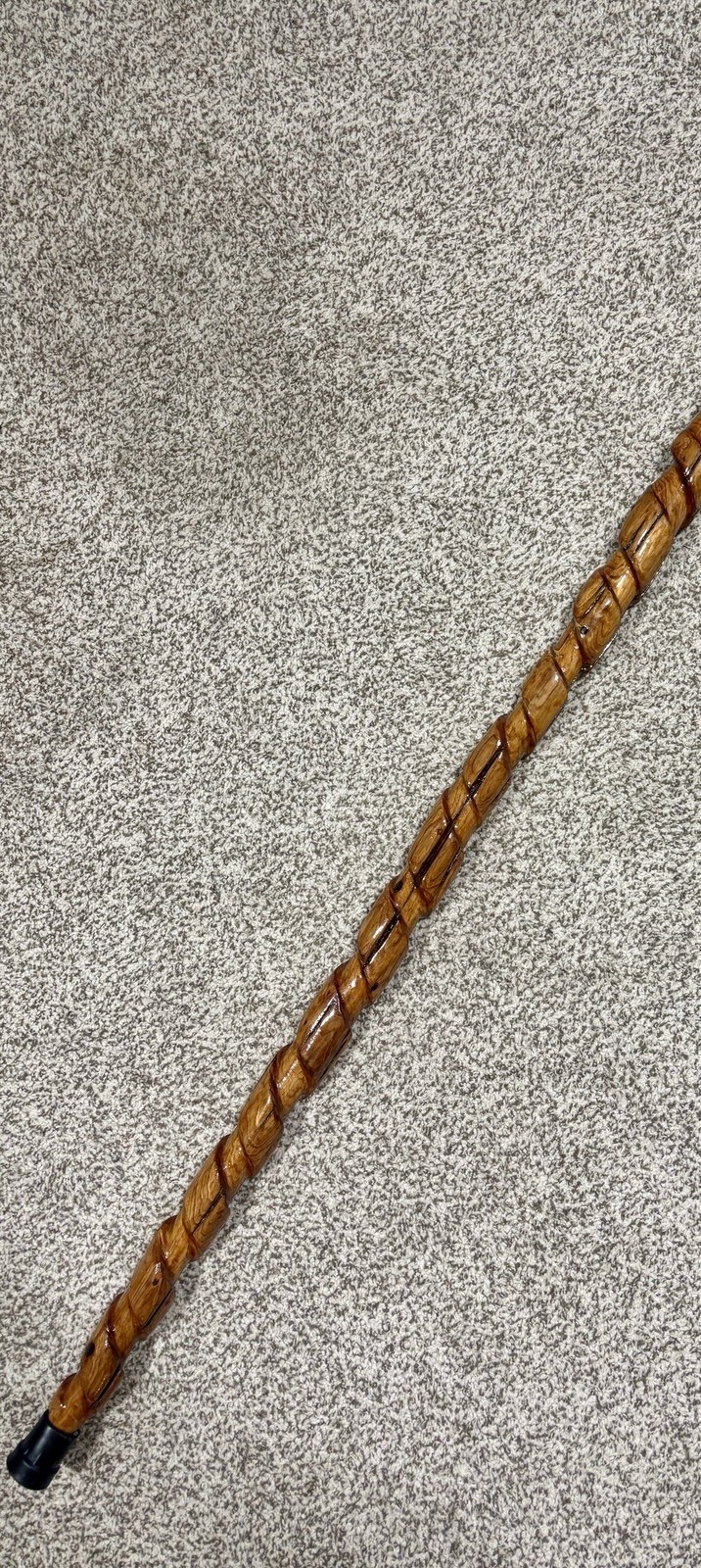59” Hiking Staff Walking Stick W/stand Hand Carved Juniper From Gulf Coast River