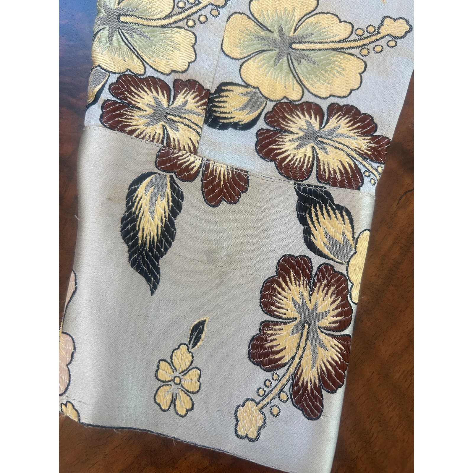 Mag by Magaschoni Tailored Satin Jacquard Brocade Hibiscus Shirt 4 S