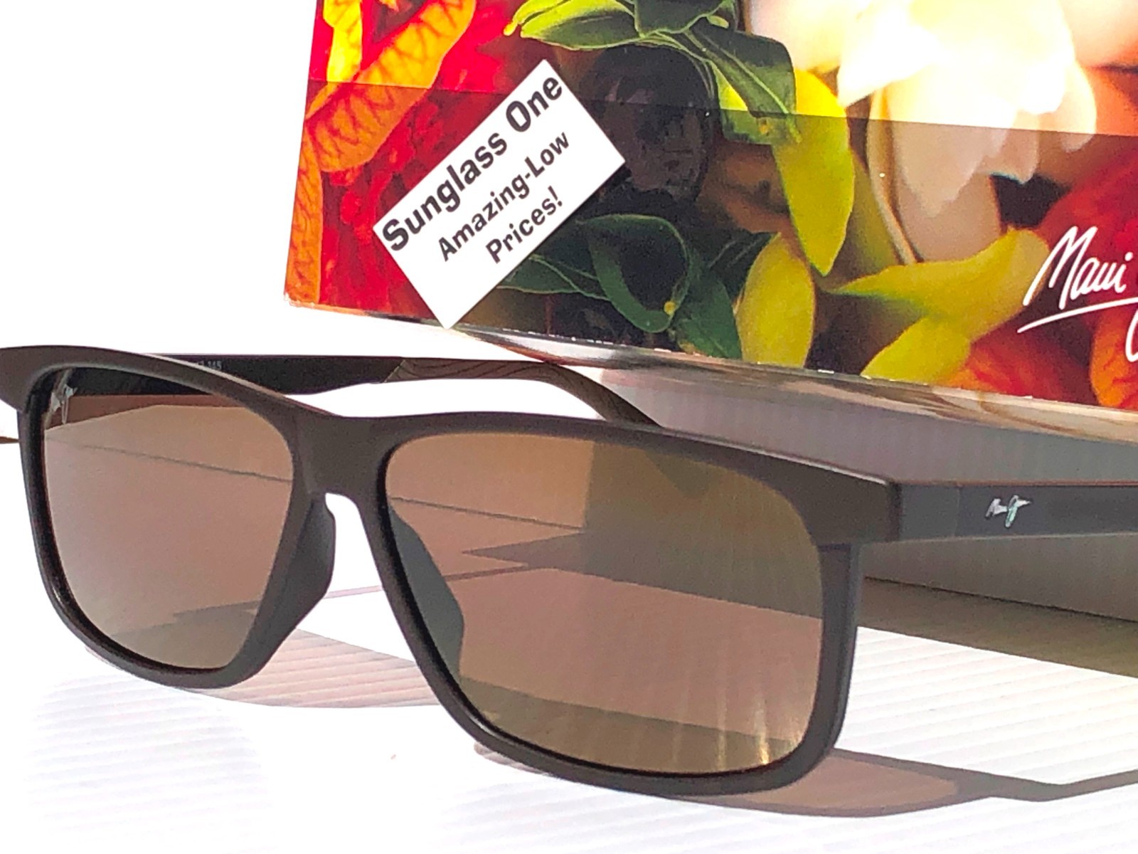 NEW Maui Jim PULAMA Matte Brown POLARIZED ST Bronze GLASS Sunglass H618-01