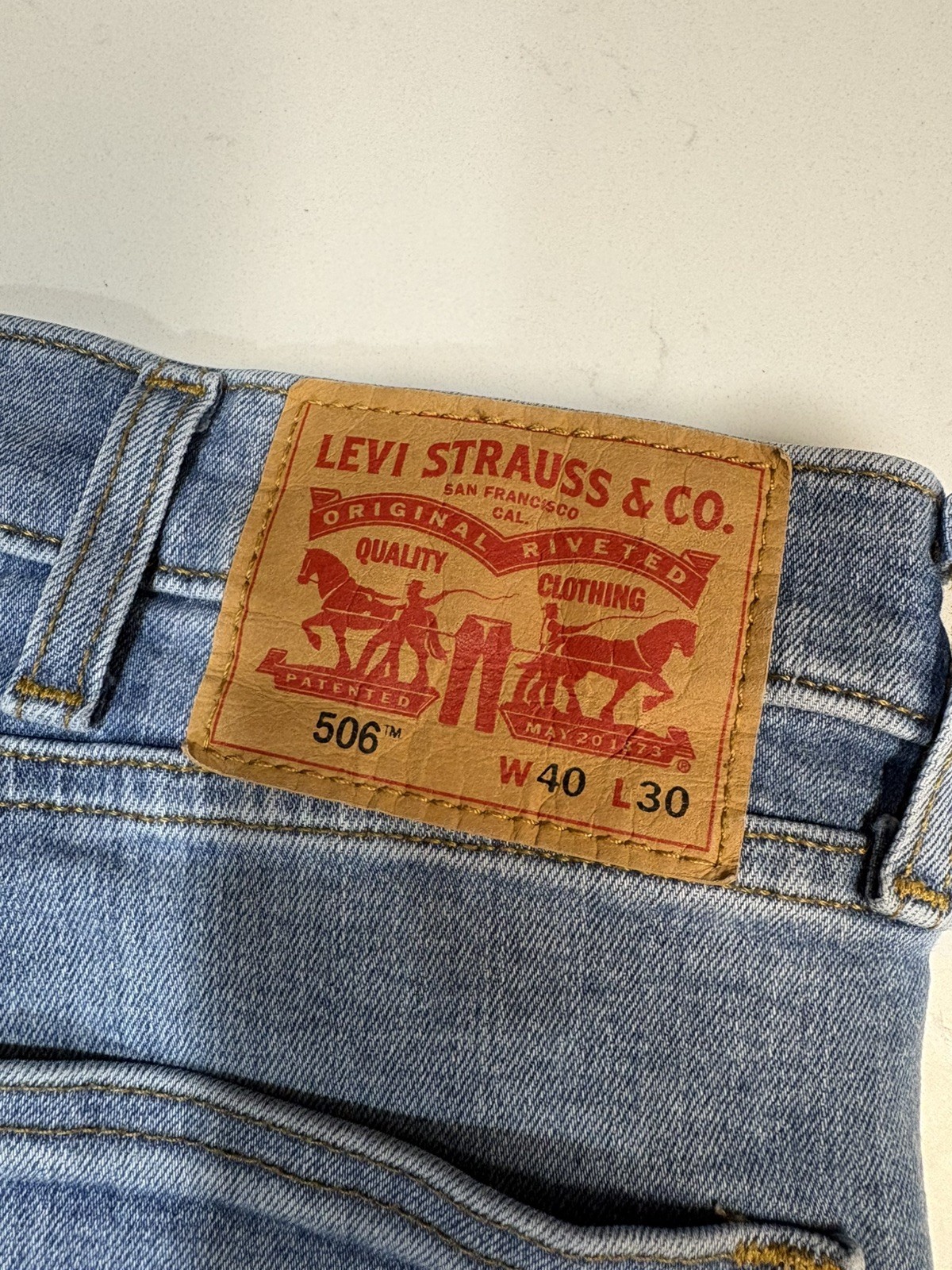 Levi’s Mens Jeans 506 Straight Leg Blue Denim Comfort Stretch Medium Wash 40×30