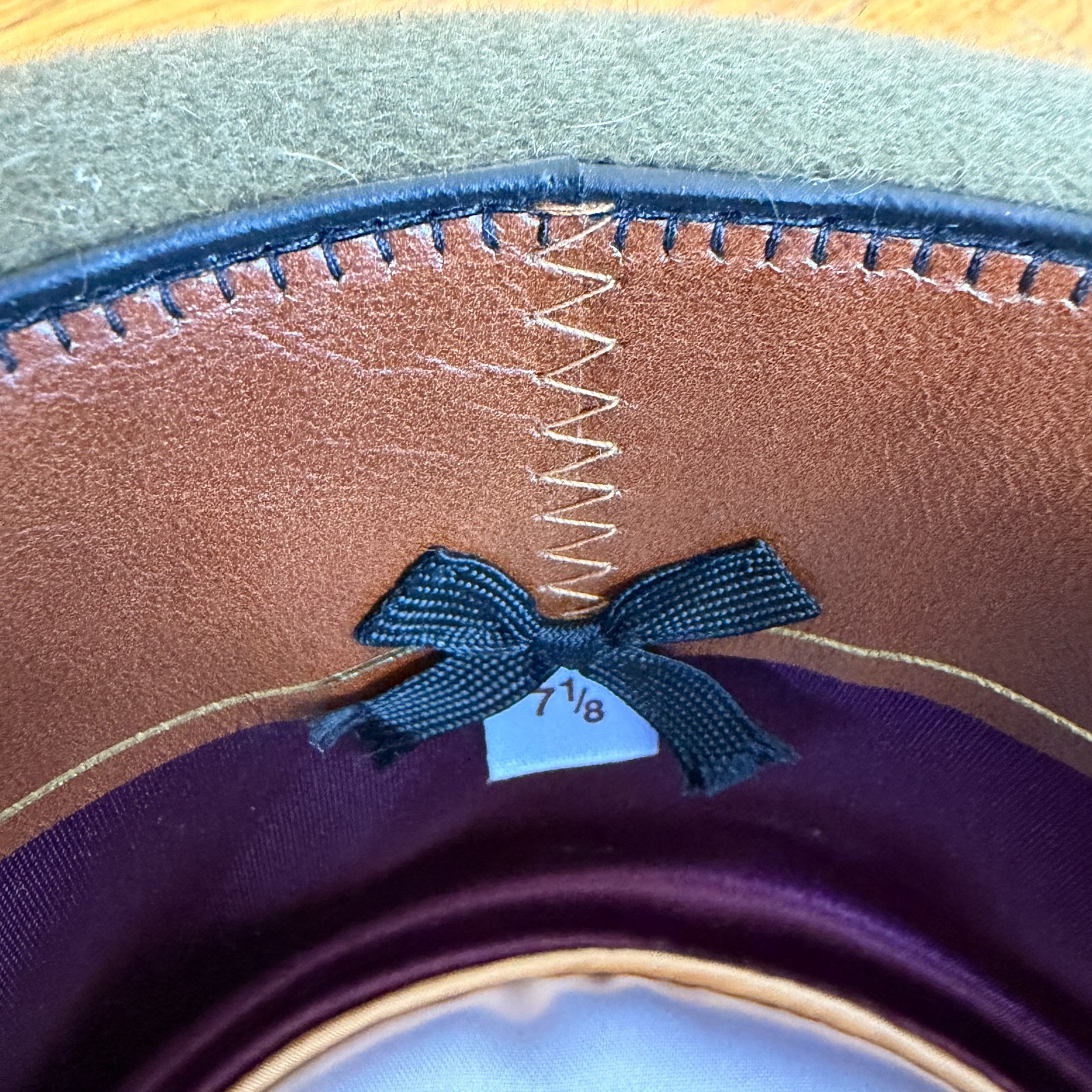 $995 Paul’s Hat Works Custom Fur Felt Fedora Stetson Moss Green Olive 7 1/8