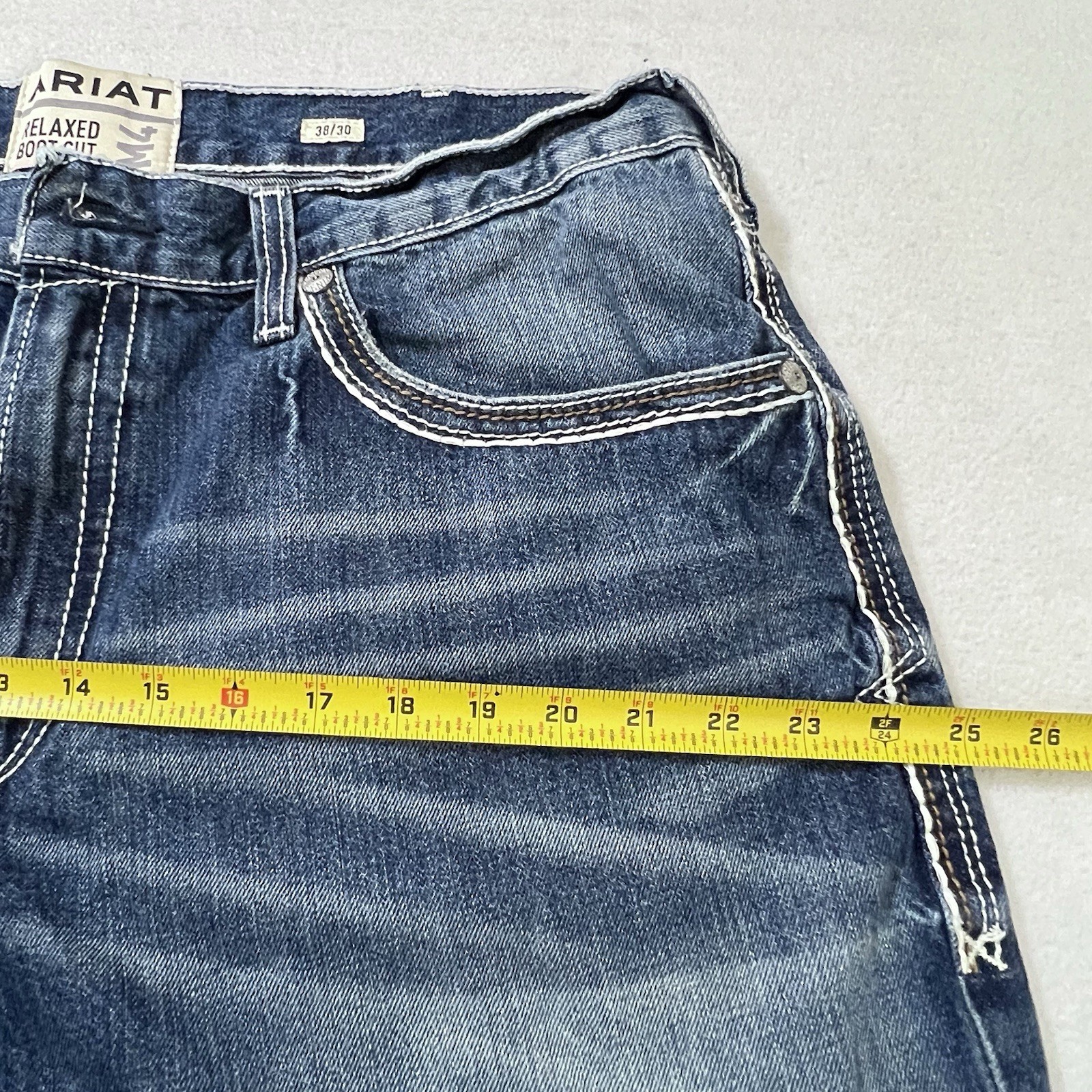 Ariat M4 COLTRANE Relaxed Bootcut Men’s Jeans Size 38×30 Blue Denim Medium Wash