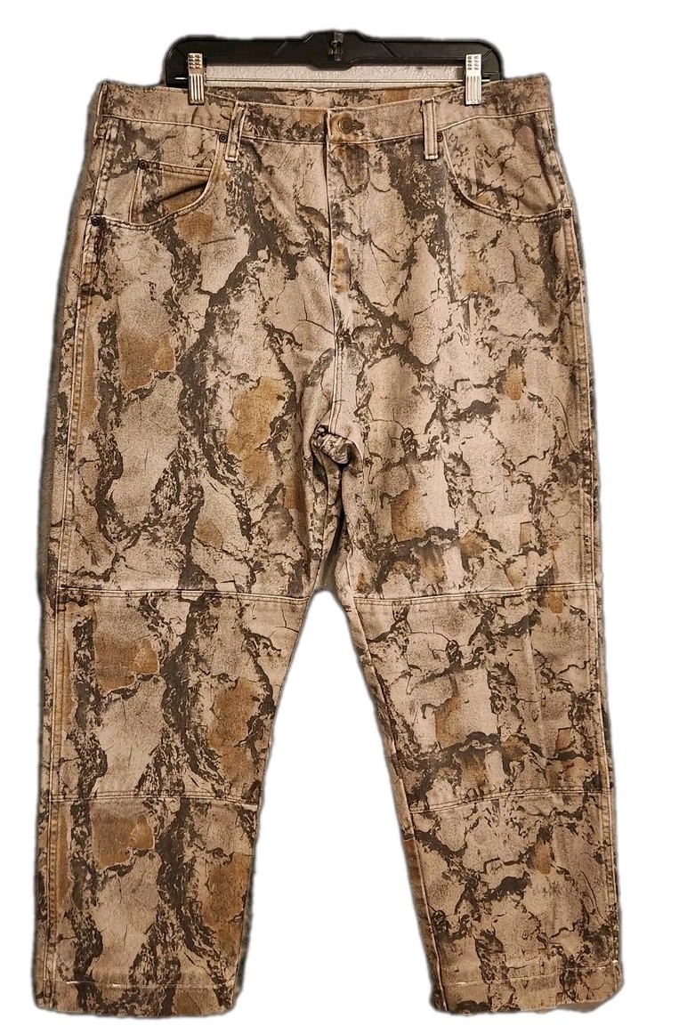 Wrangler Men’s Sz 40×32 Camo Outdoor Hunting Double Knee 100% Cotton