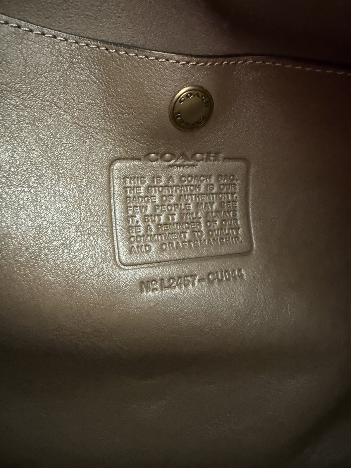 Coach Brooklyn Dark stone Shoulder Bag 39 w/ Dust Bag, Inner Pockets