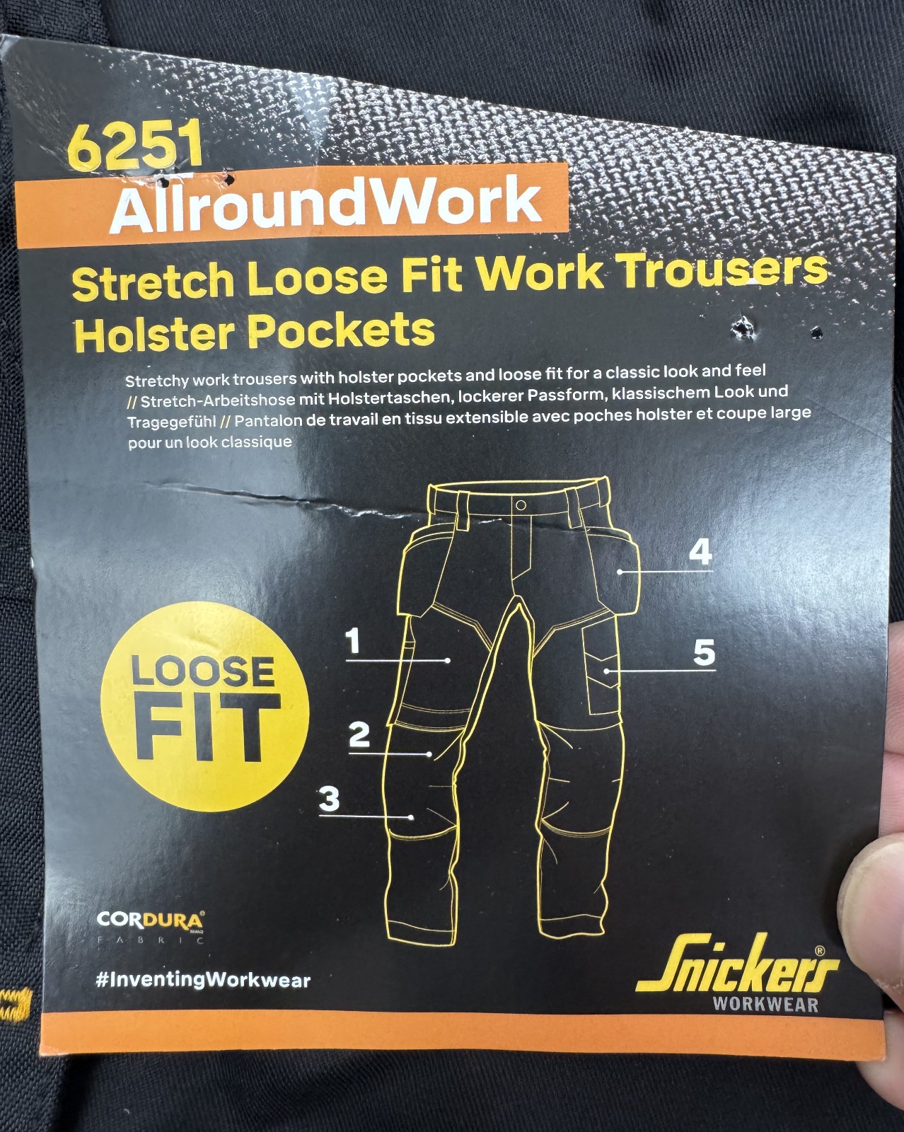 Snickers 6251 AllroundWork Stretch Cordura Holster Pockets Work Mens Pant 48*/32