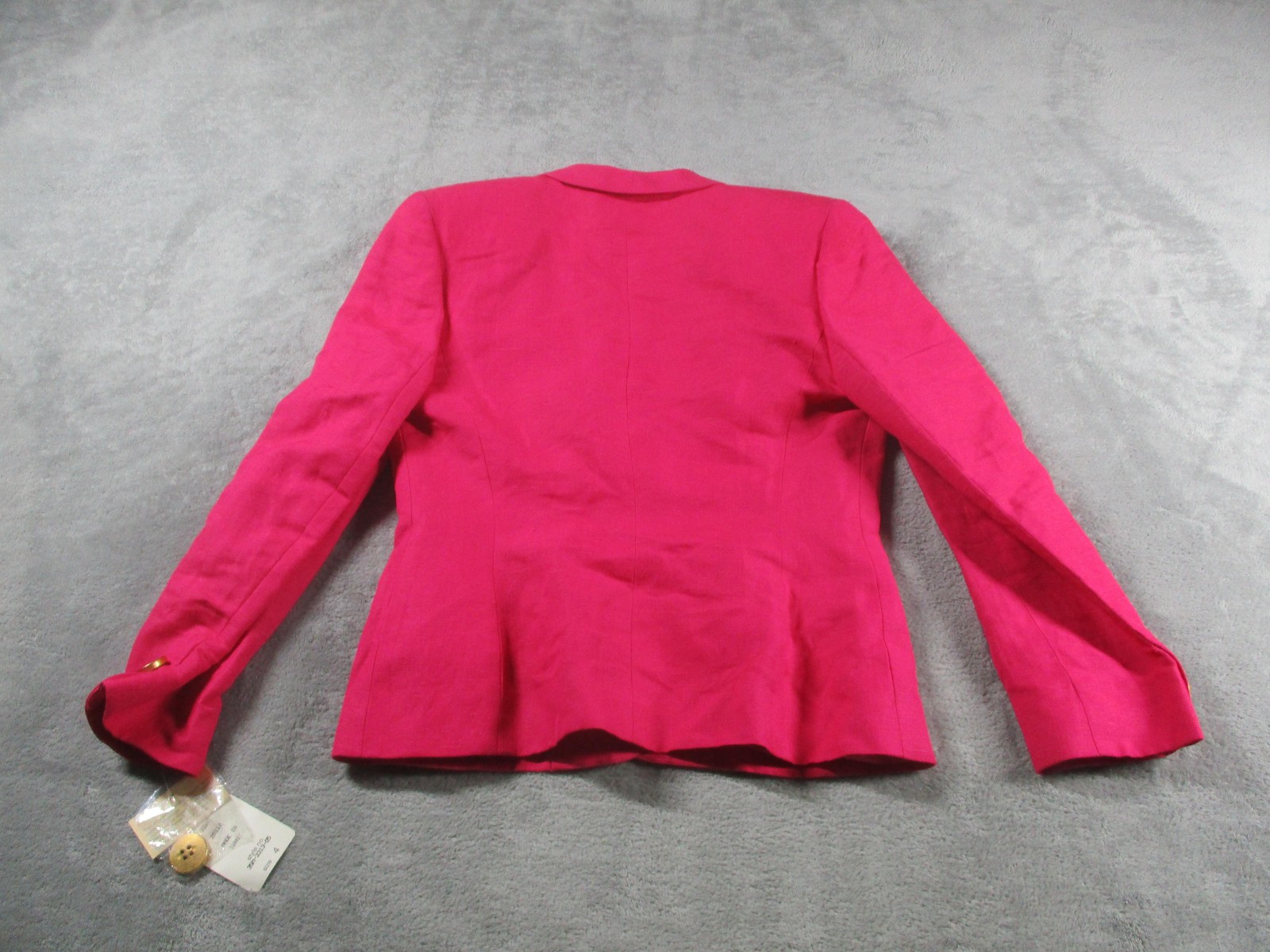 Harvé Benard Blazer Womens 4 Pink Linen Blend One Button Lined Tailored Jacket
