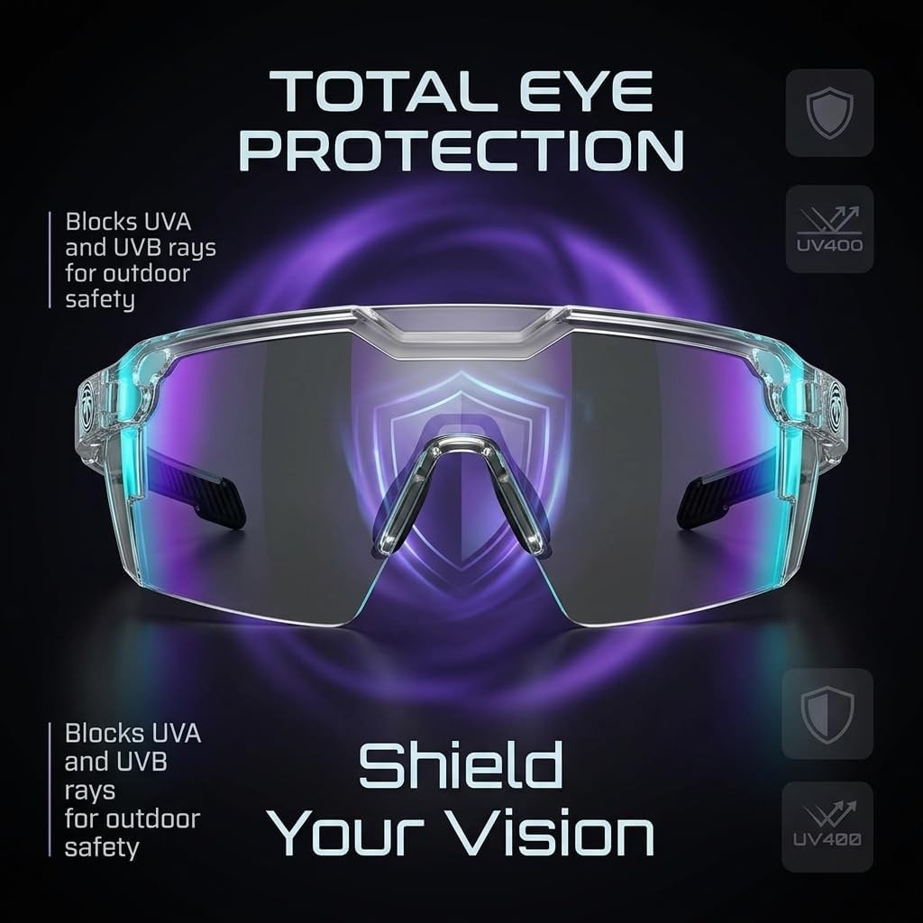 UV400 Photochromic Polarized Safety Sunglasses for Outdoor Work Cycling Driving