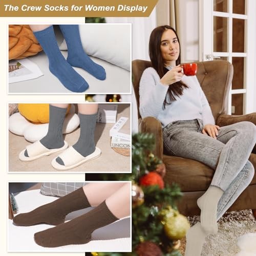 Crew Socks One Size Black Navy Blue Dark Brown Dark Gray Light Khaki Dark Blue