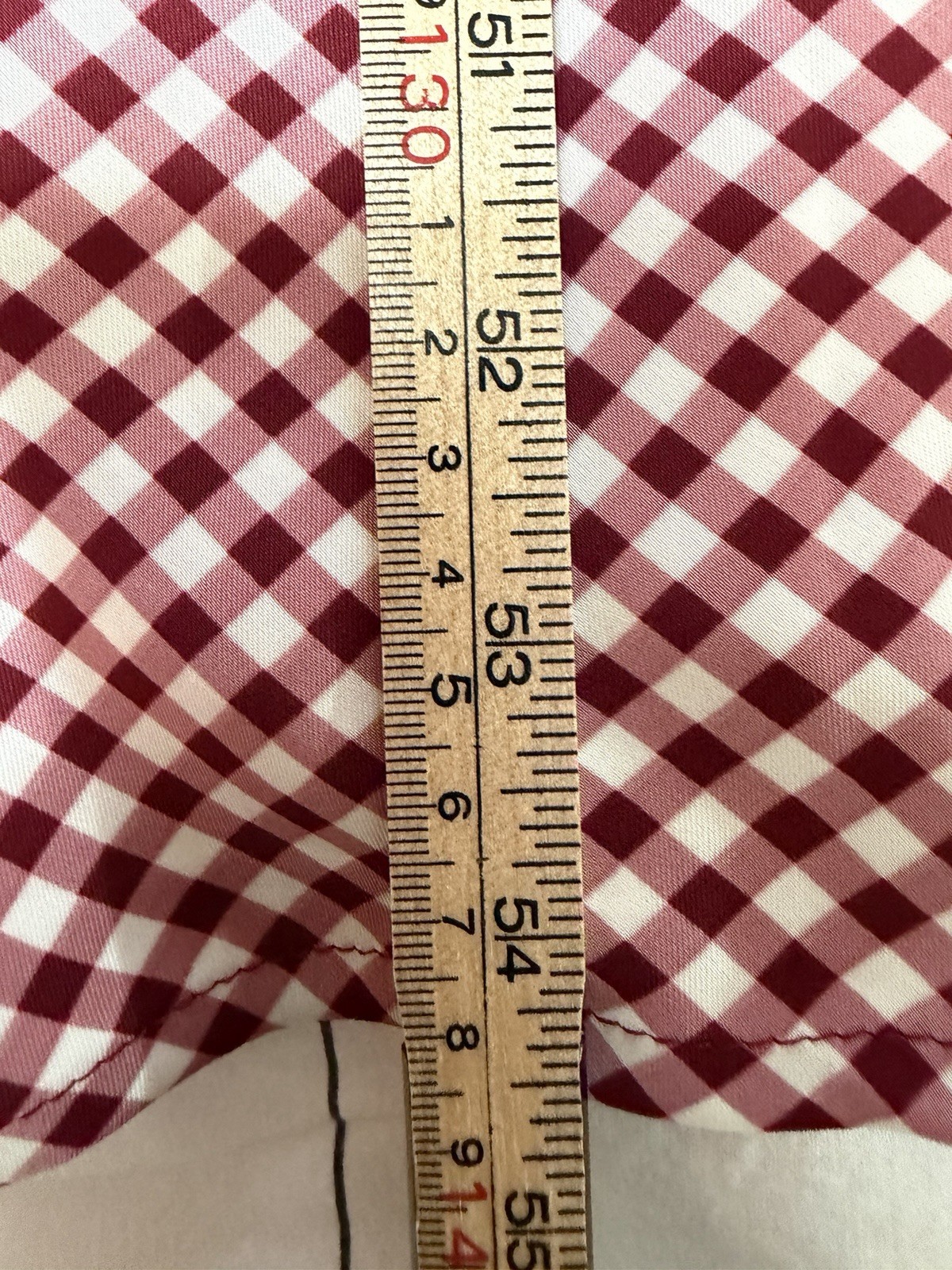 NWT Caroline Constas Burgundy Gingham Maxi Dress Size Large Tie Shoulders Red