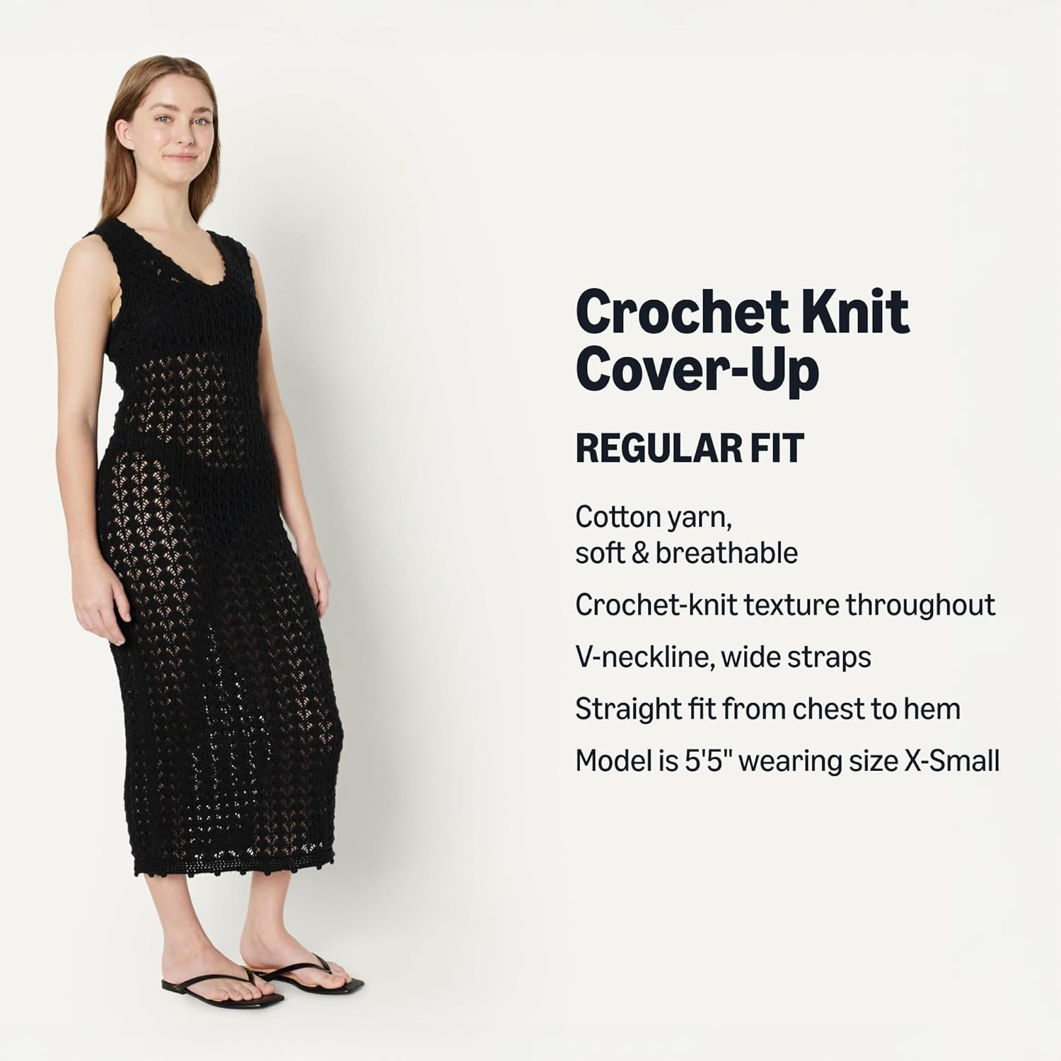 Amazon Essentials Women’s Regular-Fit Crochet Cover-Up Dress
