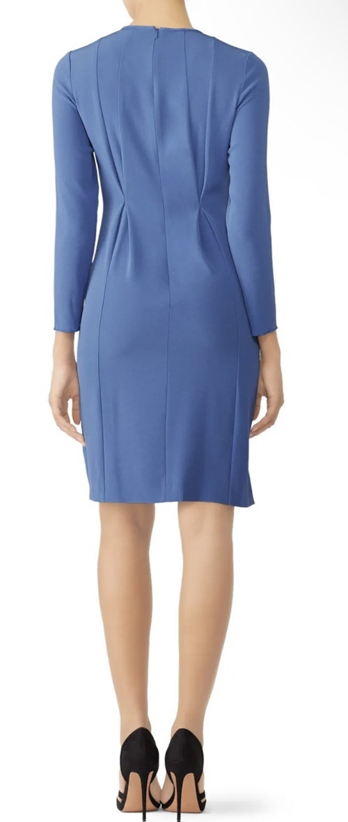 LK Bennett London Dr Jessica Dress US Sz 14 Pale Blue Classic Seamed Sheath READ
