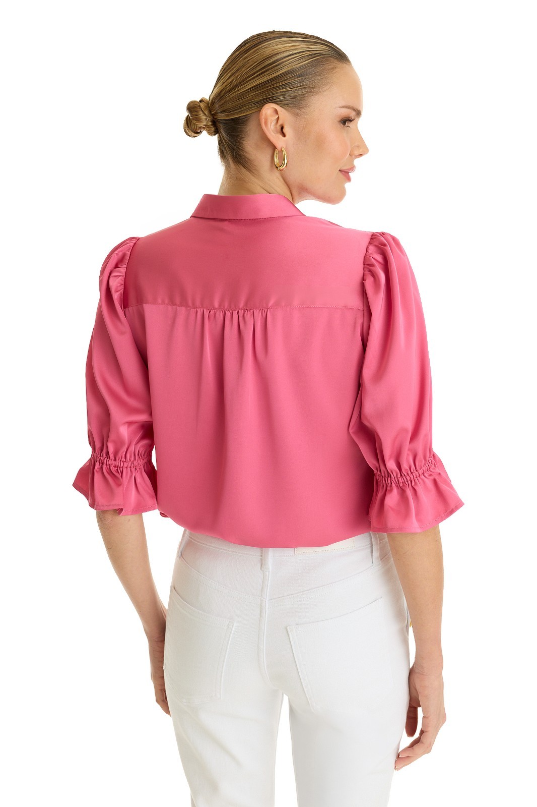 Cindy Ruffle Sleeve Blouse Petal Pink THE NOLI SHOP