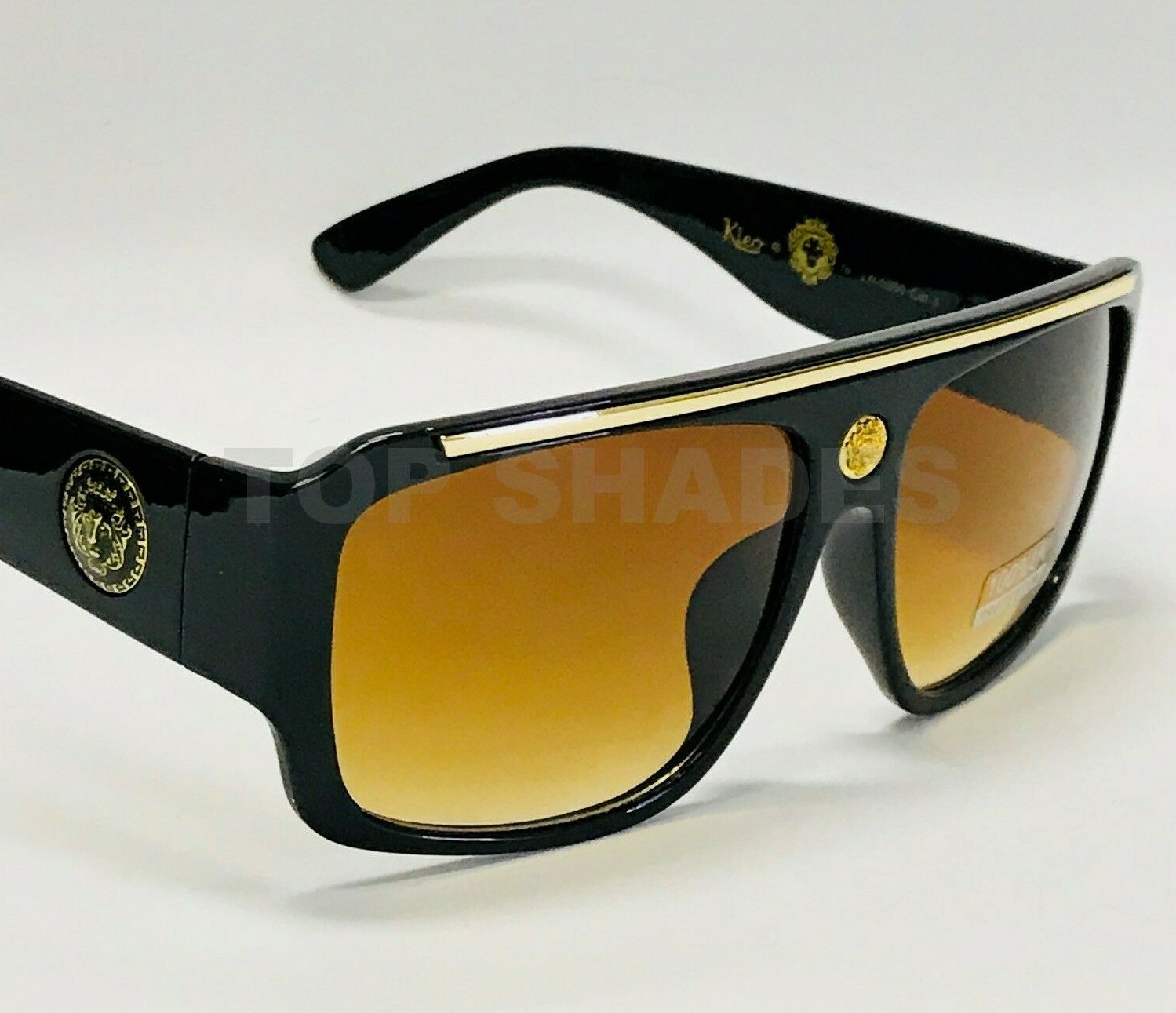 Men Sunglasses Hip Hop XL Oversize Rapper Leon Lion Style Thick Brown Lens New