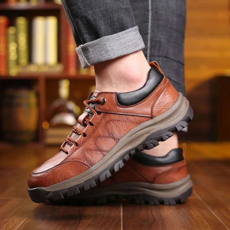 Men’s Casual Outdoor Mountain Shoes Single Cotton British Style Anti-Slip Leathe