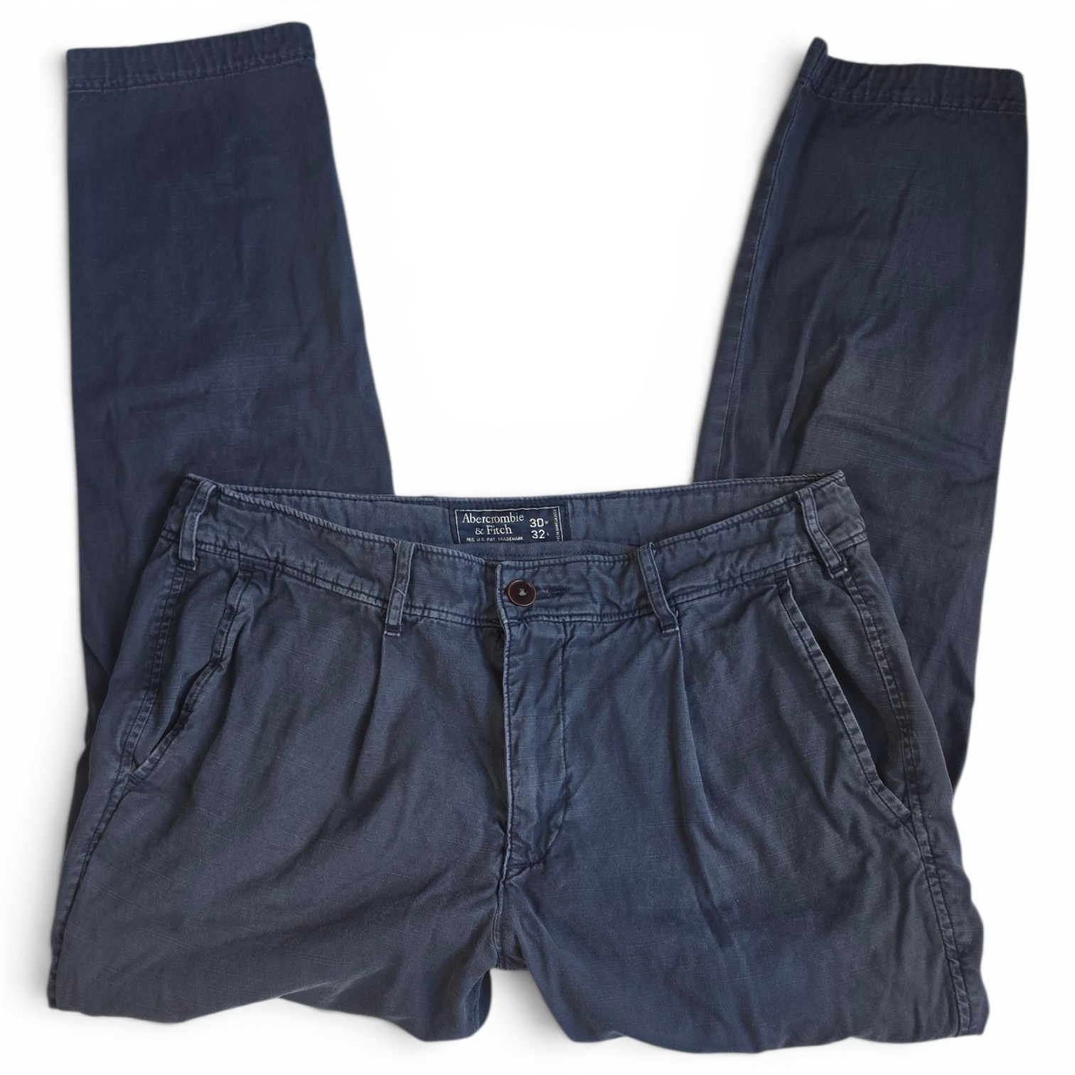 Abercrombie & Fitch Blue Slim Fit Chino Pants Cotton Twill Straight 30W
