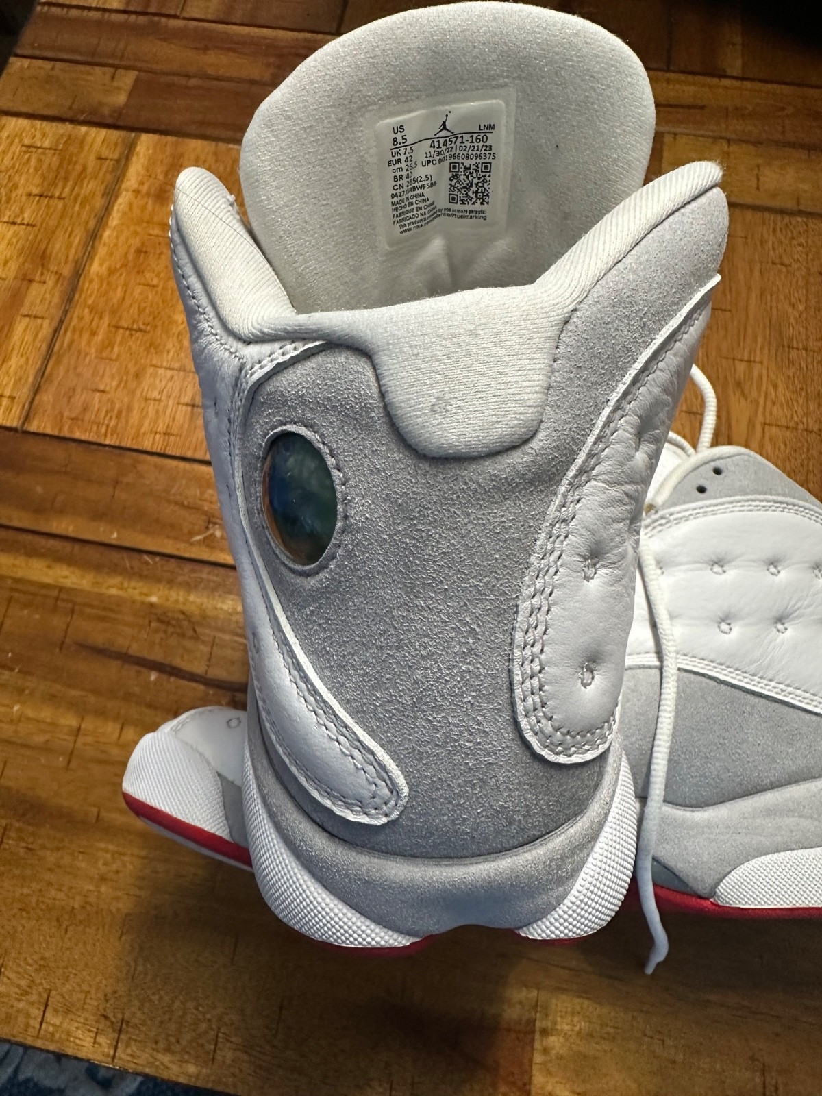 Size 8.5 – Air Jordan 13 Retro White Wolf Grey