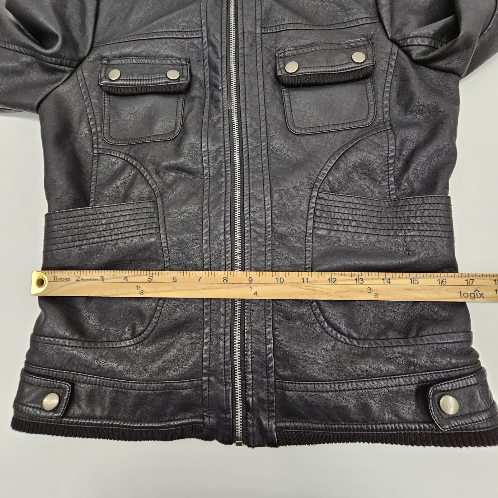 Royalty For Me Size Small Faux Leather Black Moto Jacket Plush luxe Lined Biker