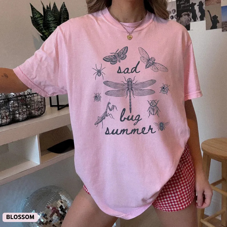 Retro Sad Bug Insect Summer Comfort Tee