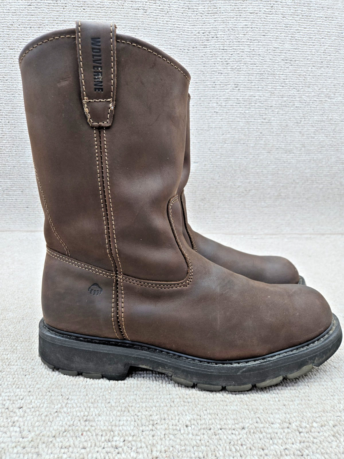 Wolverine Men’s Wellington Leather Work Boots Dark Brown W04727 Size 12M